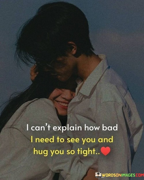 I Can't Explain How Bad I Need To See You And Hug You So Tight Quotes