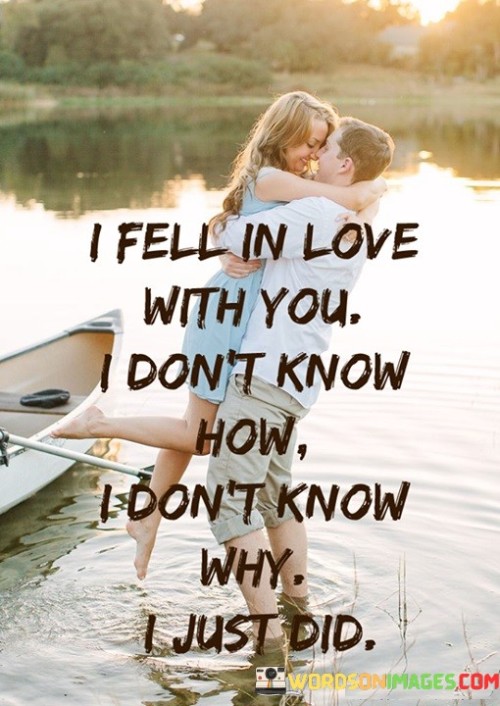 I Fell In Love With You I Don't Know How I Don't Know Why Quotes