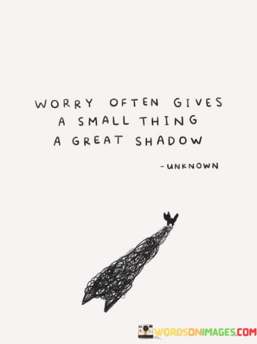 Worry Often Gives A Small Thing A Great Shadow Quotes