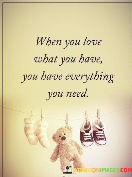 When You Love What You Have Everything You Need Quotes