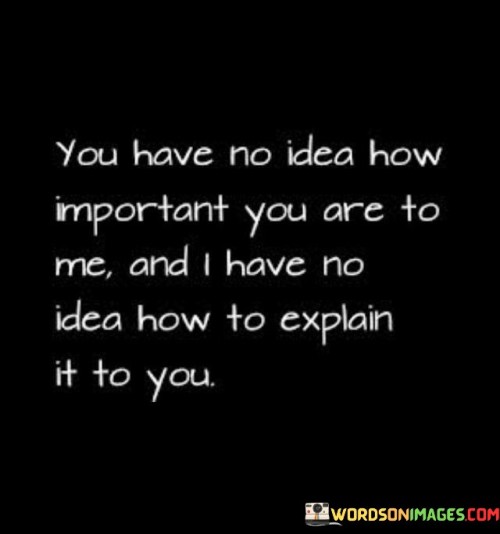 You Have No Idea How Important You Are To Me And I Have No Idea Quotes