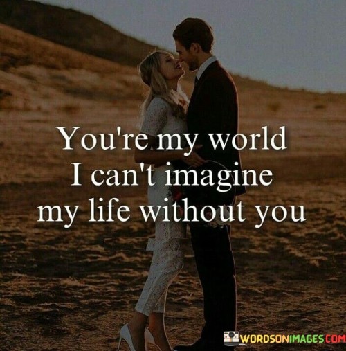 You're My World I Can't Imagine My Life Without You Quotes