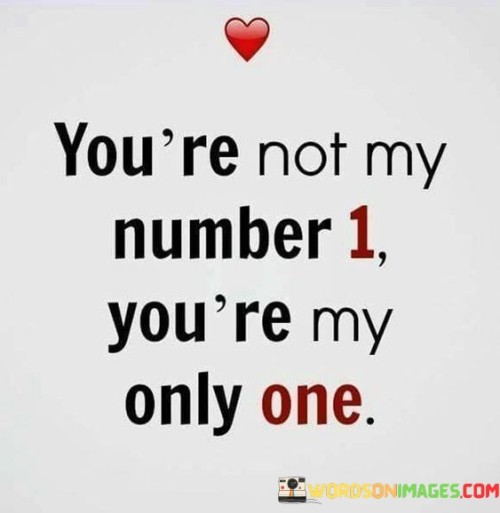 You're Not My Number 1 You're My Only One Quotes