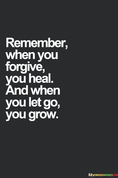 Remember When You Forgive You Heal And When You Quotes