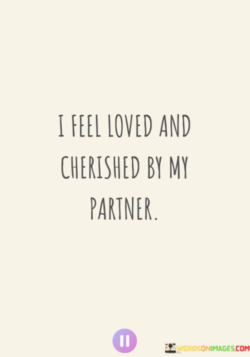 In my relationship, my partner makes me feel really special and valued. Every day, they show me through their actions and words that I'm important to them. I can sense their care and affection, and it brings a warm feeling to my heart. This makes our bond stronger and happier.

When I'm with my partner, I experience a strong sense of being cherished. They treat me with kindness and consideration, making sure I'm comfortable and happy. Their gestures, like surprises and spending quality time together, let me know that I truly matter to them. This makes me feel secure and content in our relationship.

The love I receive from my partner fills me with happiness and a deep sense of connection. They go out of their way to make me smile and support me in everything I do. This affectionate treatment reminds me that I am loved for who I am, and it boosts my confidence and overall well-being. Knowing that I'm both loved and cherished by my partner makes our journey together incredibly fulfilling and joyful.