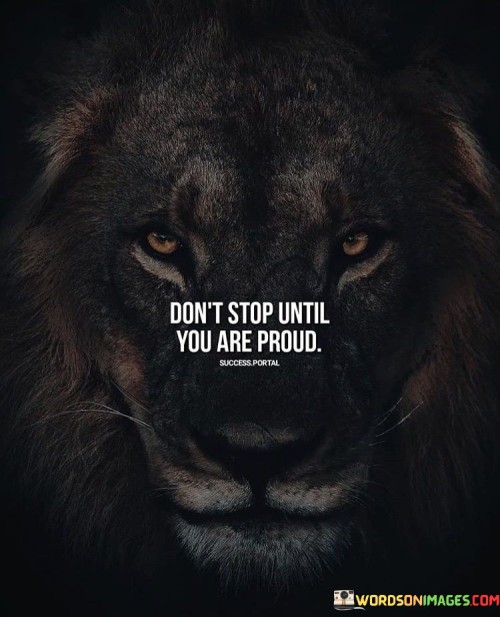 Don't Stop Until You Are Proud Quotes