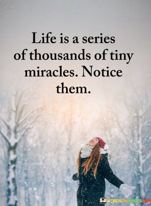 Life Is A Series Of Thousands Of Tiny Miracles Notice Them Quotes