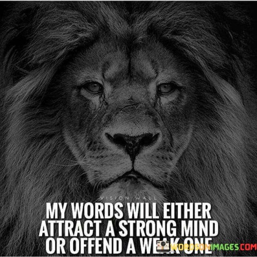 My Words Will Either Attracts A Strong Mind Or Offend A Weak One Quotes
