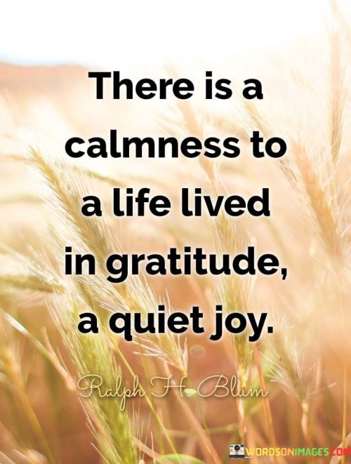 There Is A Calmness To A Life Lived In Gratitude A Quiet Joy Quotes