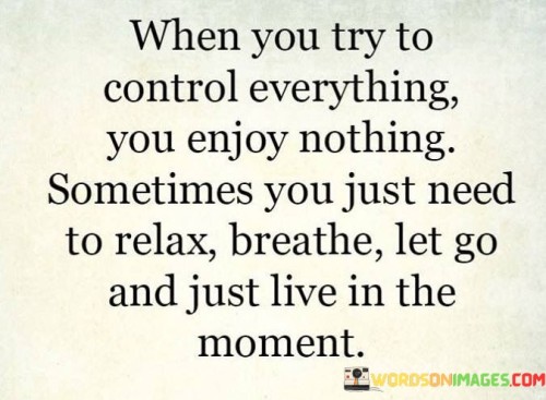 When You Try To Control Everything You Enjoy Nothing Quotes