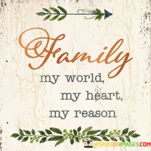 Family My World My Heart My Reason Quotes