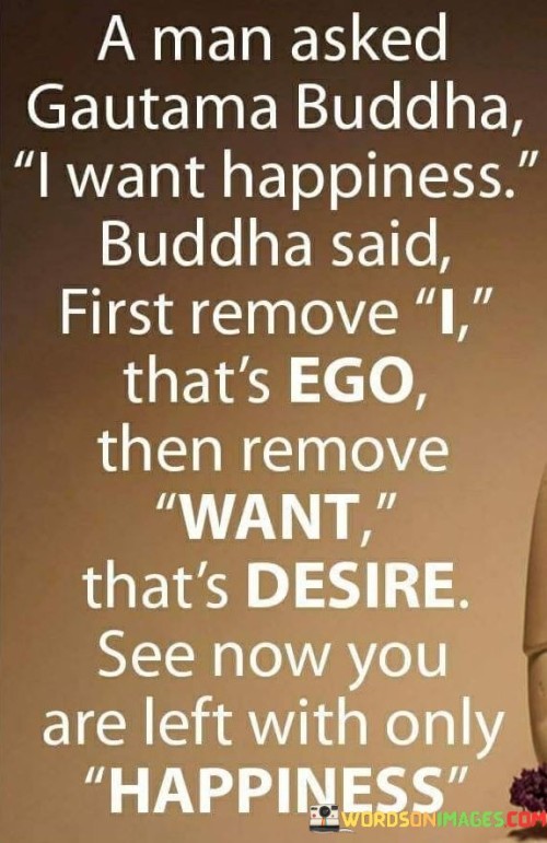 A Man Asked Gautama Buddha I Want Happiness Buddha Said Quotes