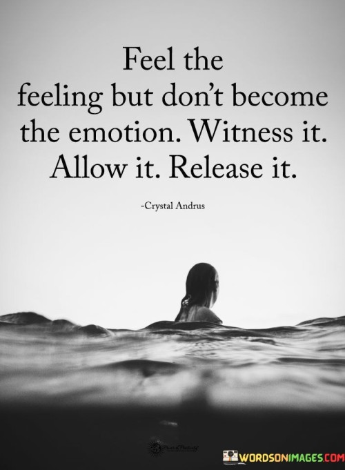 Feel The Feeling But Don't Become The Emotion Witness Quotes