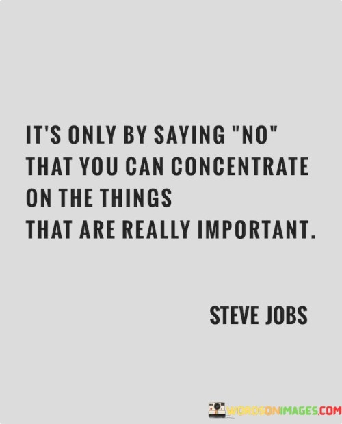 It's Only By Saying No That You Can Concentrate Quotes