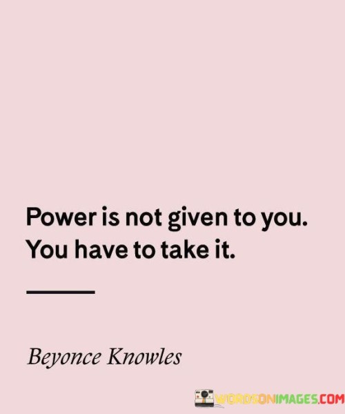 Power Is Not Given To You You Have To Take It Quotes