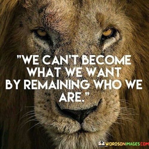 We Can't Become What We Want By Remaining Who We Are Quotes