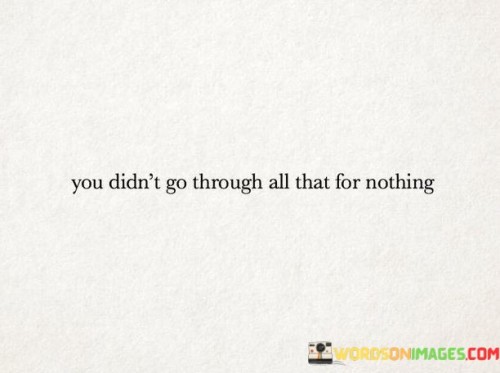 You Didn't Go Through All That For Nothing Quotes