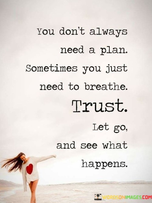 You Don't Always Need A Plan Sometimes You Just Need To Breathe Quotes