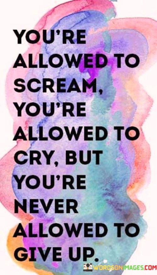 You're Allowed To Scream You're Allowed To Cry But You're Never Quotes
