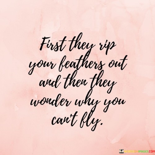 First They Rip Your Feathers Out And Then They Wonder Why You Can't Fly Quotes