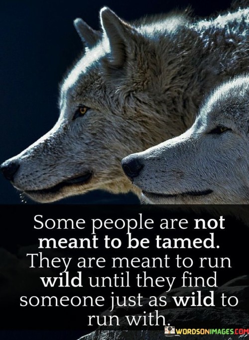 Some People Are Not Meant To Be Tamed ' They Are Meant To Run Wild Until They Find Someone Just As W