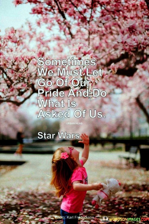 Sometimes We Must Let Go Of Our Pride Quotes