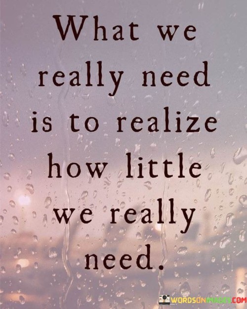 What We Really Need Is To Realize How Little We Really Need Quotes