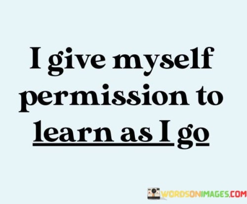 I Give Myself Permission To Learn As I Go Quotes