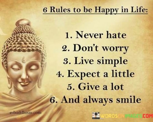 6 Rules To Be Happy In Life Quotes