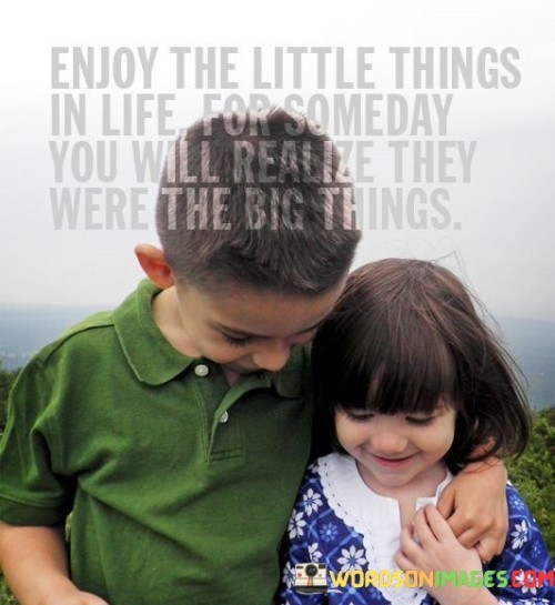 Enjoy The Little Things In Life For Someday You Will