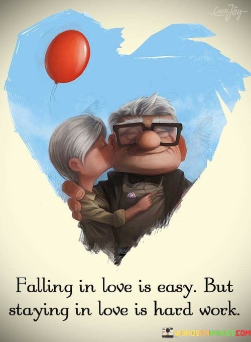 Falling In Love Is Easy But Staying In Love Is Hard Work Quotes