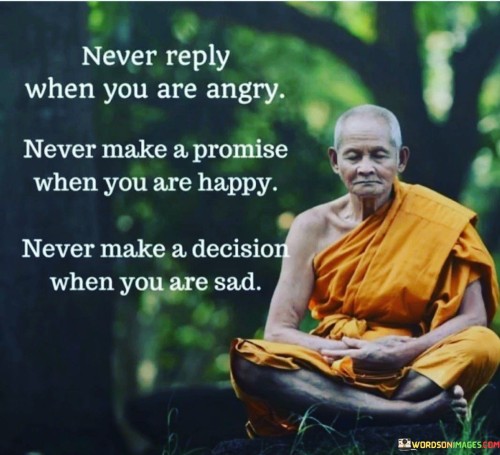 Never Reply When You Are Angry Never Make A Promise When You Are Happy Quotes