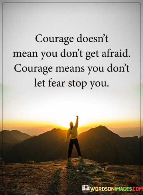 Courage Doesn't Mean You Don't Get Afaid Quotes