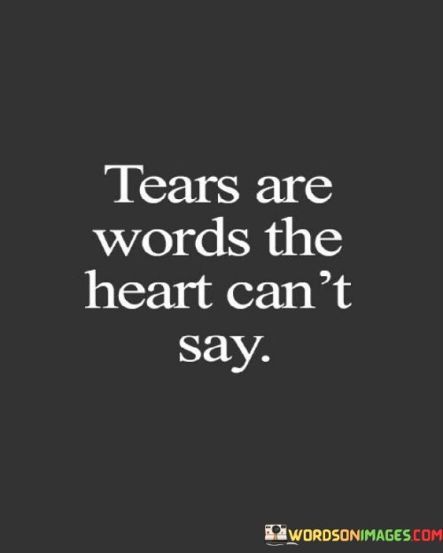 Tears Are Words The Hearts Can't Say Quotes
