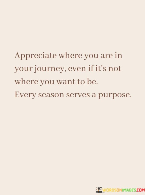 Appreciate Where You Are In Your Journey Even It It's Not Where Quotes