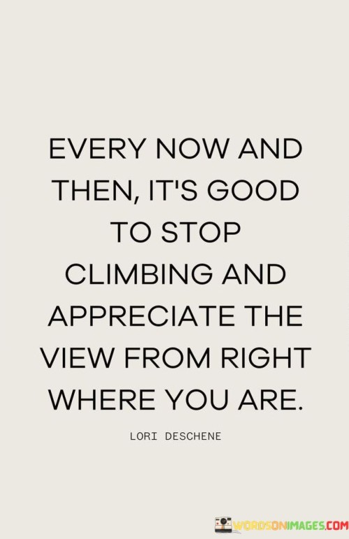 Every Now And Then It's Good To Stop Climbing Quotes