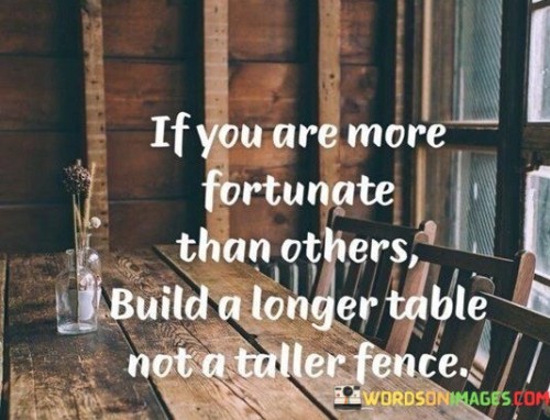 If You Are More Fortunate Than Others Built A Longer Table Quotes