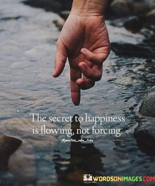 The Secret To Happiness Is Flowing Not Forcing Quotes