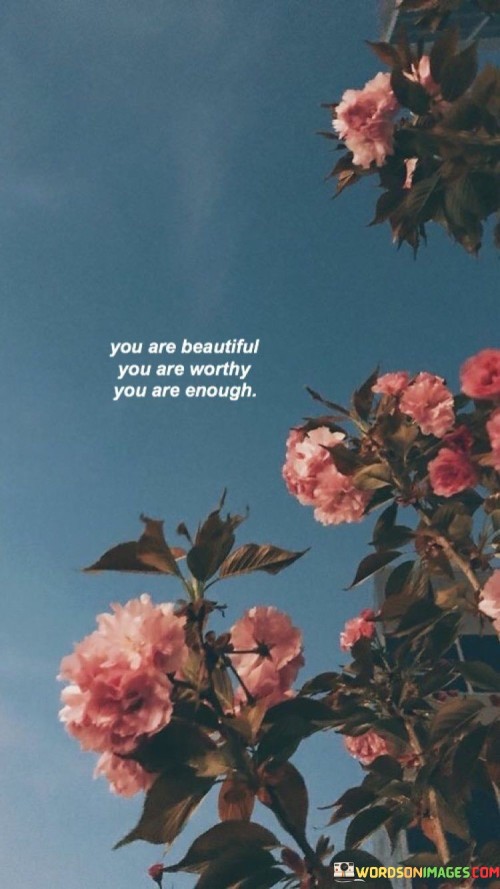 You Are Beautiful You Are Worthy You Are Enough Quotes