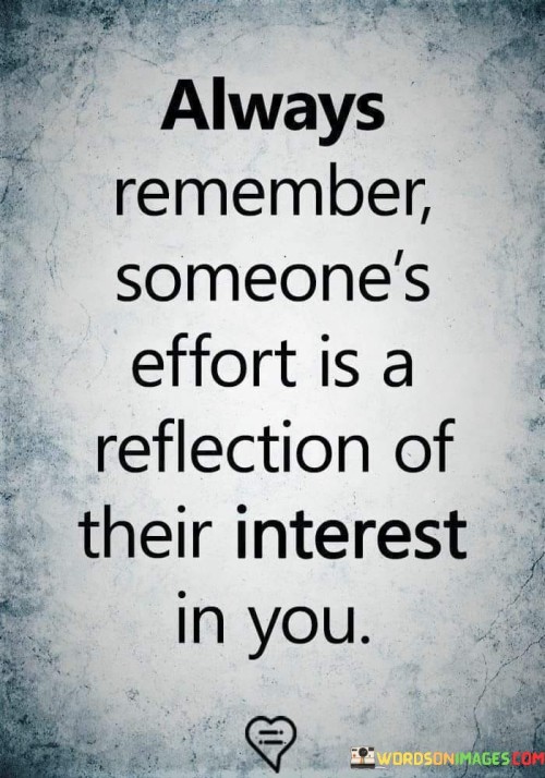 Always Remember Someone's Effort Is A Reflection Of Quotes