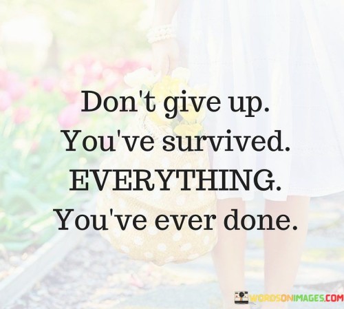 Don't Give Up You've Survied Everything Quotes Quotes