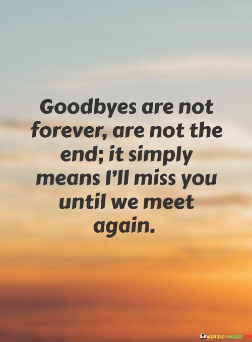 Goodbye Are Not Forever Are Not The End It Simply Means I'll Miss You Until We Meet Again Quotes