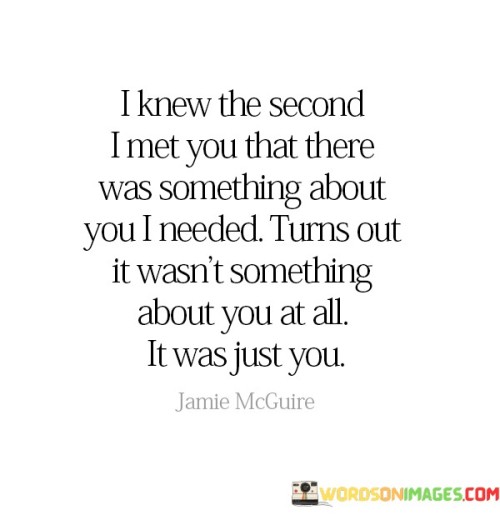 I Knew The Second I Met You That There Was Something Quotes
