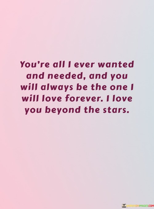 You're All I Ever Wanted And Needed And You Will Always Be The One I Will Love Quotes