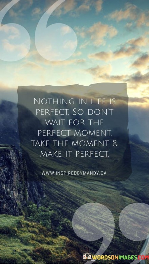 Nothing In Life Is Perfect So Don't Wait For The Quotes