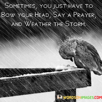 Sometimes You Just Have To Bow Your Head Say A Prayer And Weather The Storm Quotes