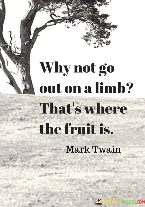 Why Not Go Out On A Limb That's Where The Fruit Is Quotes