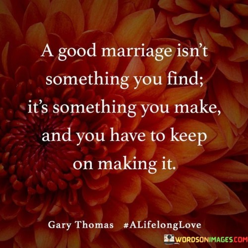 A Good Marrige Isn't Something You Find It's Something Quotes