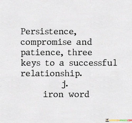 Persistence Compromise And Patience Three Keys To A Successful Quotes