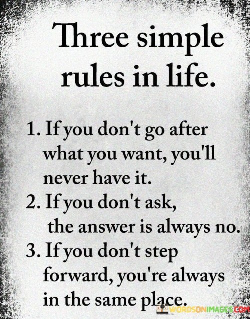 Three Simple Rules In Life If You Don't Go After What You Want Quotes